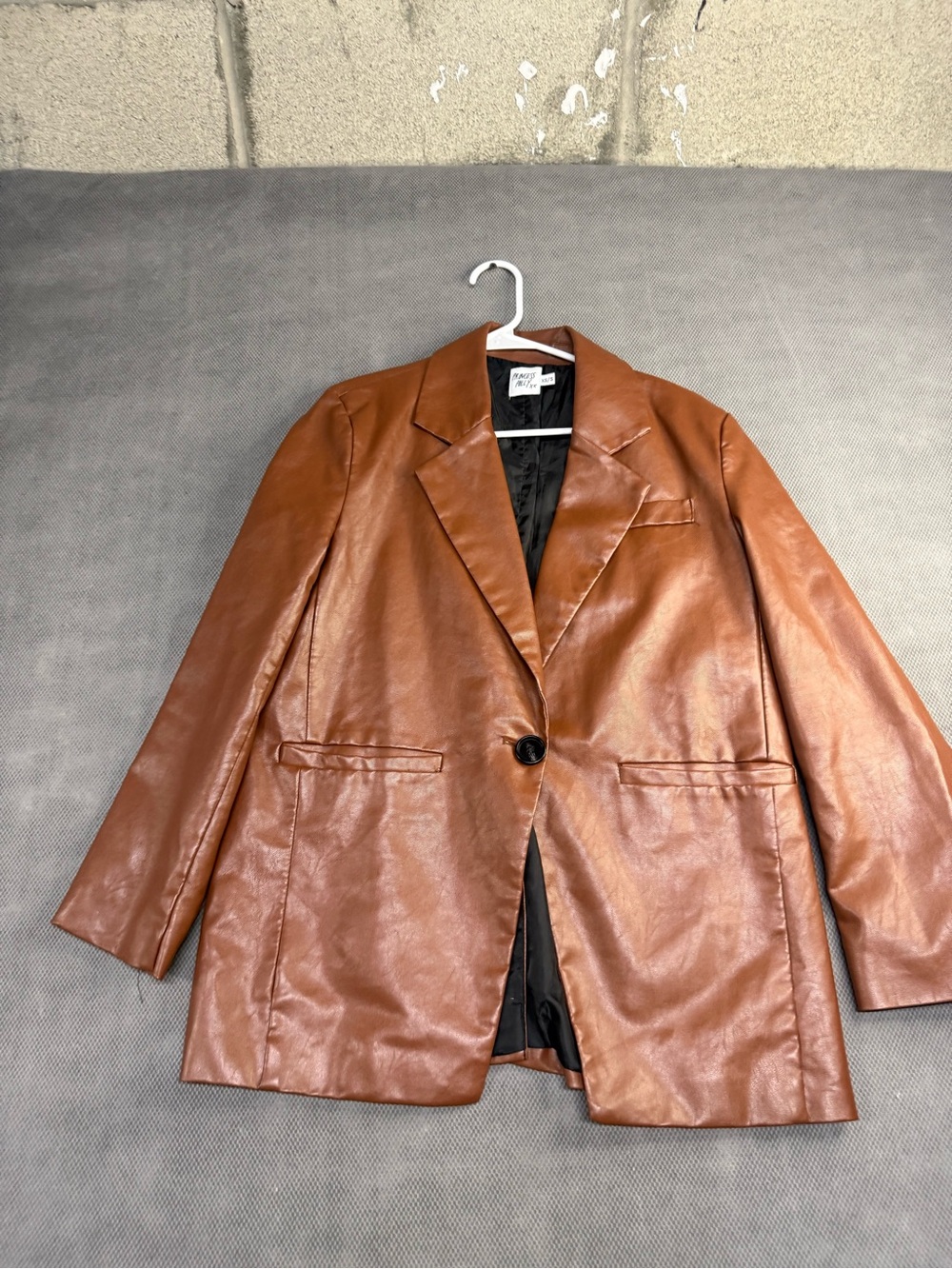 Princess Polly Tan Faux Leather Blazer Jacket